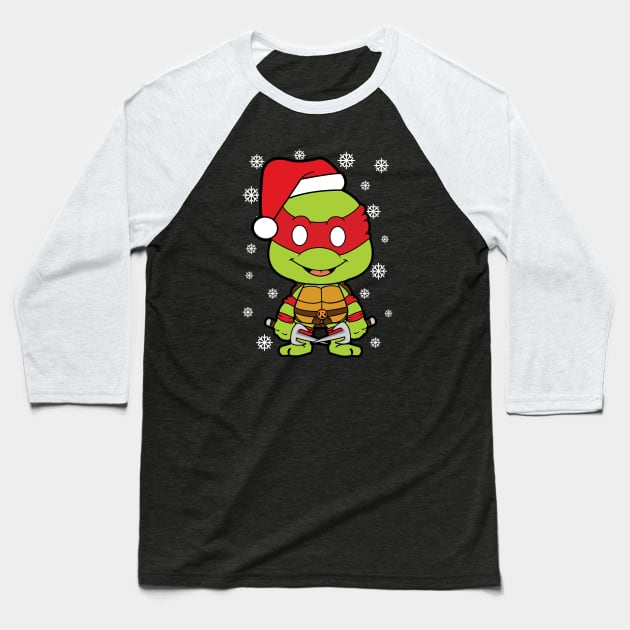 Raphael Christmas Baseball T-Shirt by liora natalia